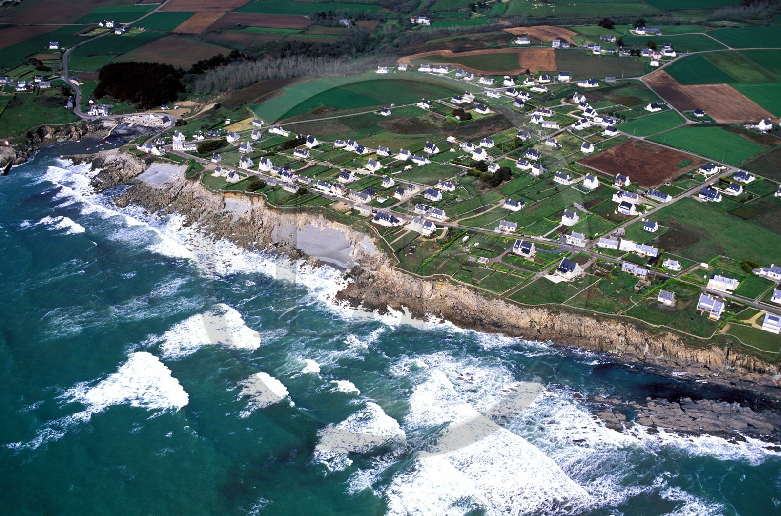 France, Finistere, the Cornouaille region towards Plouminec (aerial view)