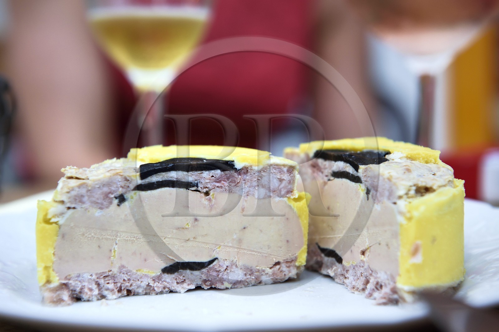 France, Dordogne (24), Périgord Blanc, Périgueux, Place Saint-Silain, restaurant l'Espace du 6ème Sens, le paté de Perigueux au foie gras de canard et truffe