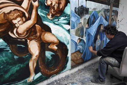 France, Val-de-Marne, Yvry-sur-Seine, Workshop of Fred Kleinberg, work for the exhibition Odyssée (Odyssey)