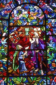 France, Morbihan (56), forêt de Brocéliande, Tréhorenteuc, église Sainte-Onenne ou la chapelle du Graal dédiée à la mythogie arthurienne