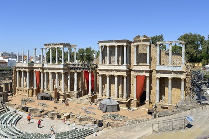 Espagne, Estrémadure, Merida, théatre romain construit par le gendre d’Auguste en 24 avant J.C., classé Patrimoine Mondial de l'UNESCO