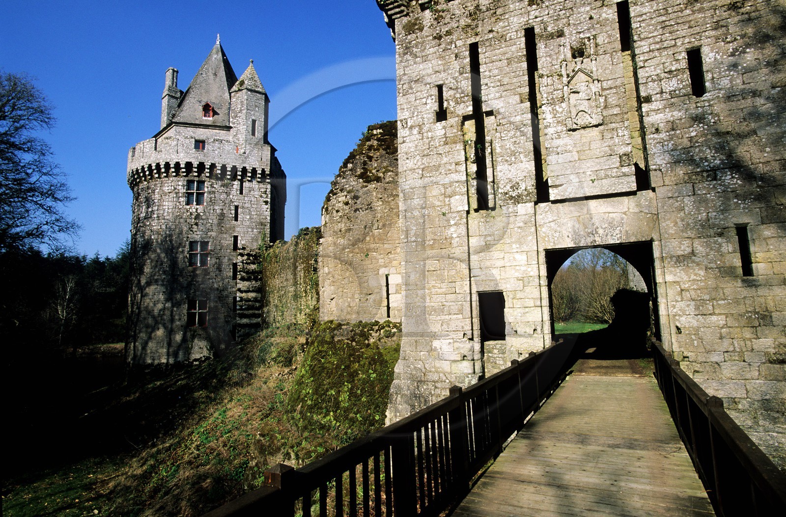 France, Morbihan (56), les ruines de la forteresse de Largoët près d'Elven