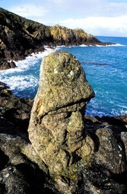 France, Ille-et-Vilaine (35), Rotheneuf, rocher sculpté par l'abbé Fouré entre 1870 et 1901