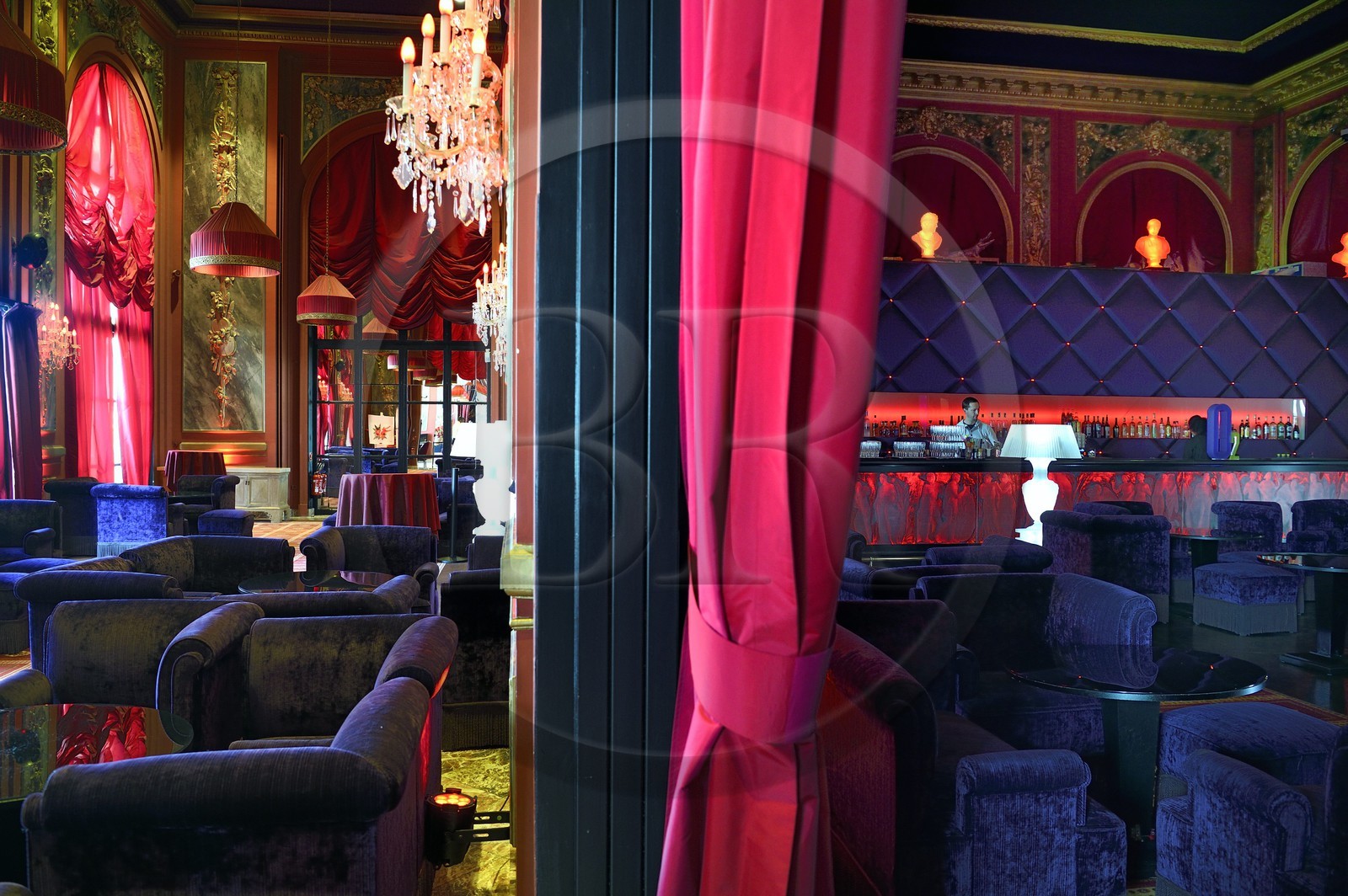 France, Calvados, Pays d'Auge, Deauville, Casino Barriere de Deauville, one of the bars