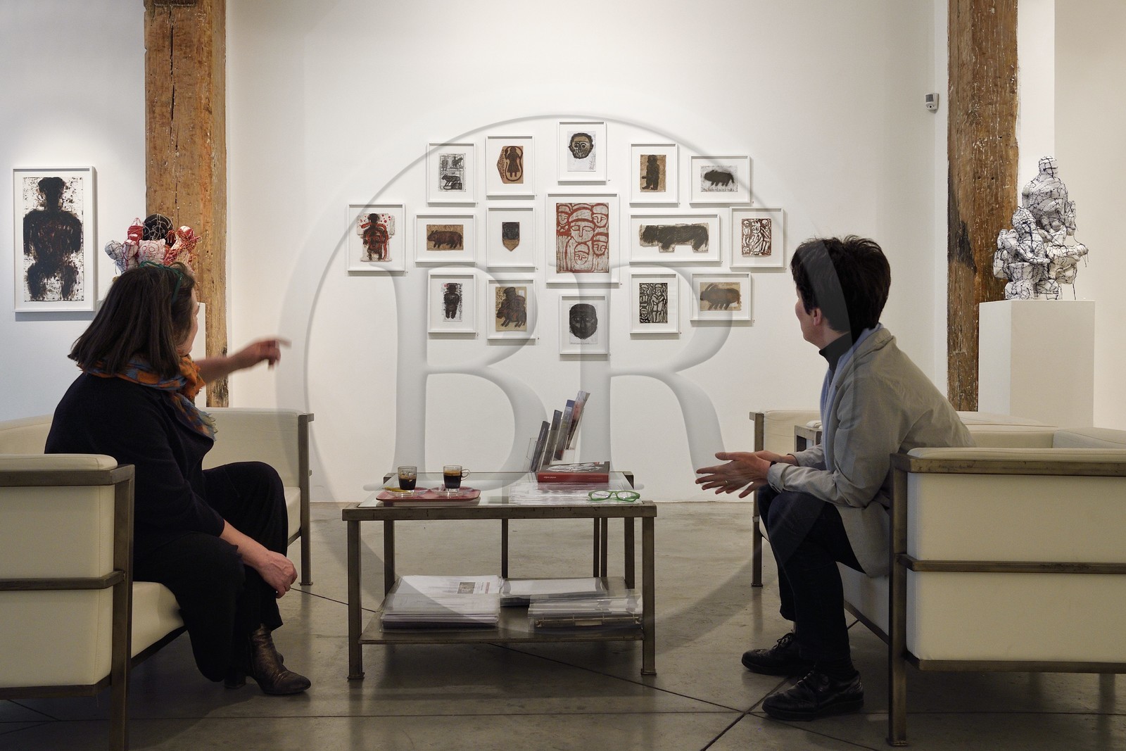 France, Paris, Galerie Christian Berst, galerie d'Art brut, exposition de l'artiste Michel Nedjar