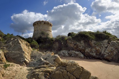 France, Corse du Sud, Gulf of Ajaccio, Capitello tower, near the Ricanto beach
