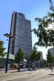 France, Haut-Rhin (68), Mulhouse, Tour de l'Europe de l'architecte François Spoerry
