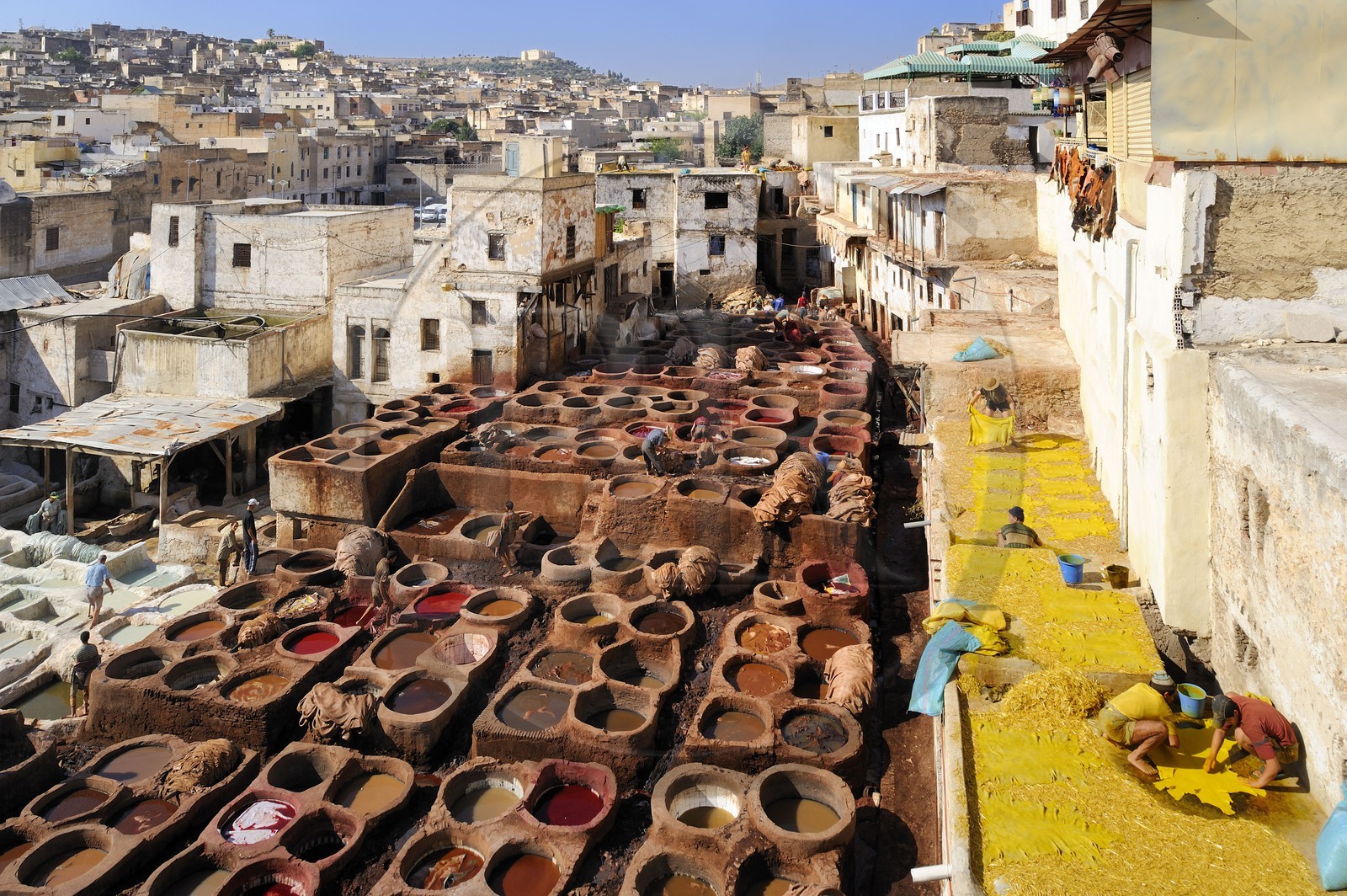 Morocco, Middle Atlas, Fez, Imperial City, Fez El Bali, medina listed as World Heritage by UNESCO, Chouara, tanners of the tannery district