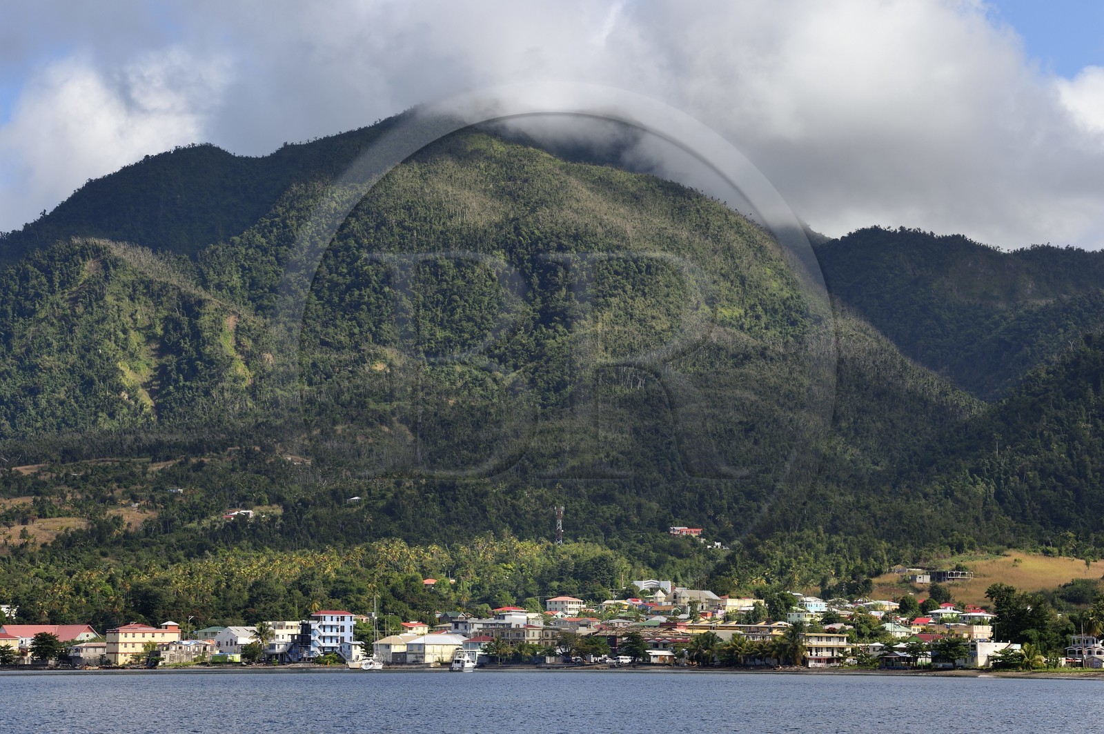 Caraïbes, Ile de la Dominique, l'ancienne capitale Portsmouth dans la baie de Prince Rupert