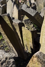 République Tchèque, Prague, centre historique classé Patrimoine Mondial de l'UNESCO, quartier juif de Josefov, cimetière juif
