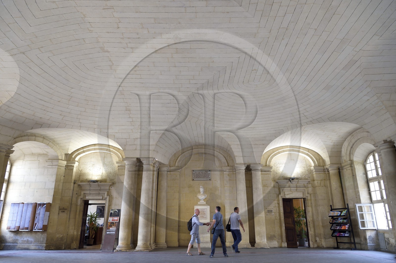 France, Bouches-du-Rhône (13), Arles, l'hôtel de Ville, intérieur du hall d'accueil