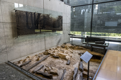 France, Saône-et-Loire (71), parc naturel régional du Morvan, Saint-Léger-sous-Beuvray, oppidum de Bibracte, capitale du peuple celte des Éduens, le musée de la civilisation celtique sur le mont Beuvray