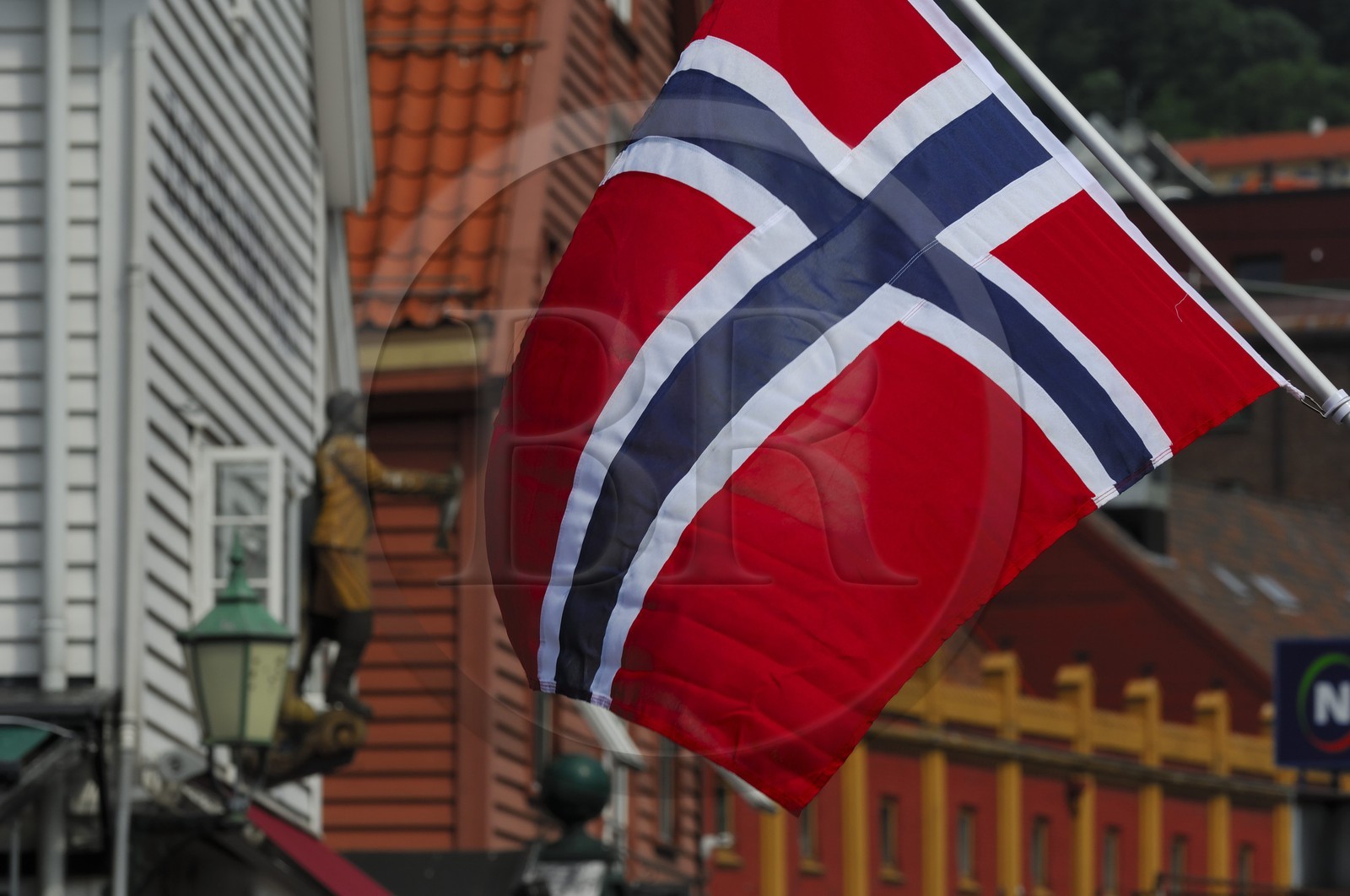 Norvège, Hordaland, Bergen, drapeau national