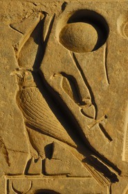 Egypt, Upper Egypt, Nile Valley, Luxor Temple listed as World Heritage by UNESCO, detail of the obelisk