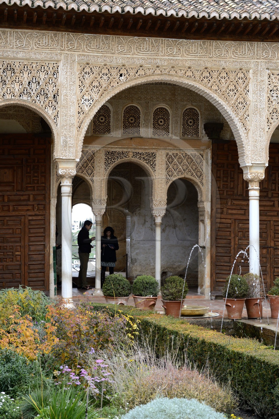 Espagne, Andalousie, Grenade, l'Alhambra, classé Patrimoine Mondial de l'UNESCO, le Généralife, Patio du Canal (Patio de la Acequia)
