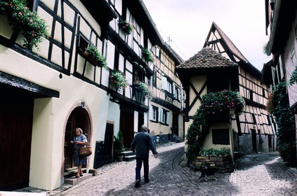 France, Haut Rhin, Eguisheim village, labelled Les Plus Beaux Villages de France (The Most Beautiful Villages of France)