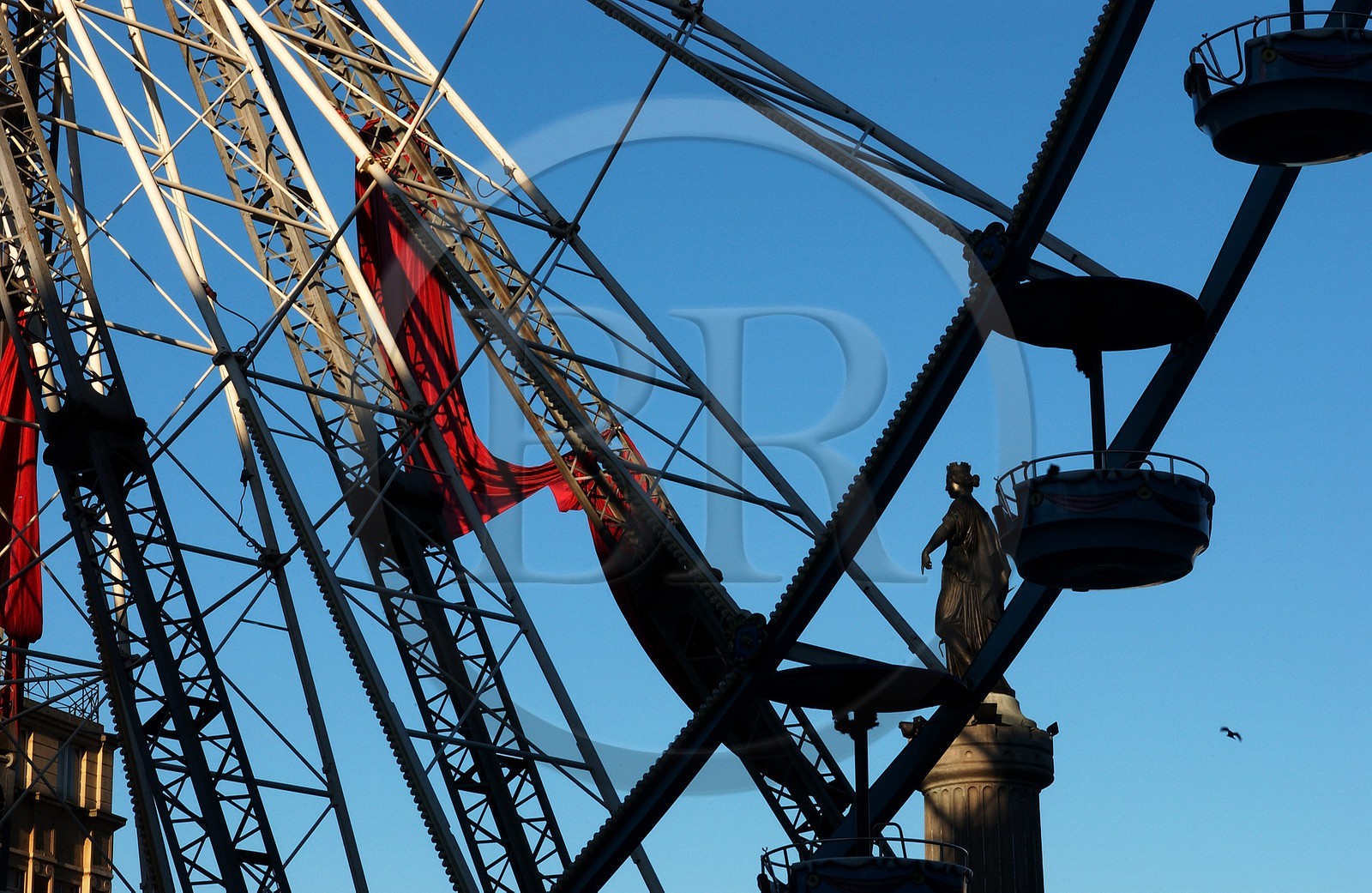 France, Nord, like every Christmas, big wheel is on the Grand' Place