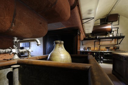 France, Bas Rhin, Orschwiller, Alsace Wine Road, Haut Koenigsbourg Castle, the 1900 kitchen