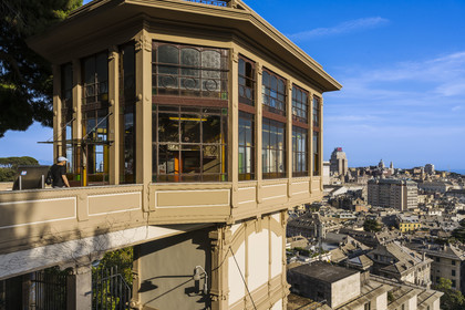 Italy, Liguria, Genoa, the Belvedere of Castelletto, Castelletto Levante public lift