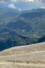 France, Vaucluse, Parc Naturel Regional du Mont Ventoux, Bedoin, bike ascent of Mont Ventoux by the D974 road on the southern slope towards the summit