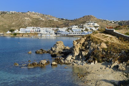 Grèce, Les Cyclades, mer Égée, île de Mykonos, village de Platis Gialos