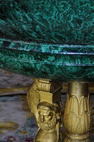 France, Yvelines, Chateau de Versailles, listed as World Heritage by UNESCO, the Grand Trianon, the Salon des malachites, malachite basins (1809)