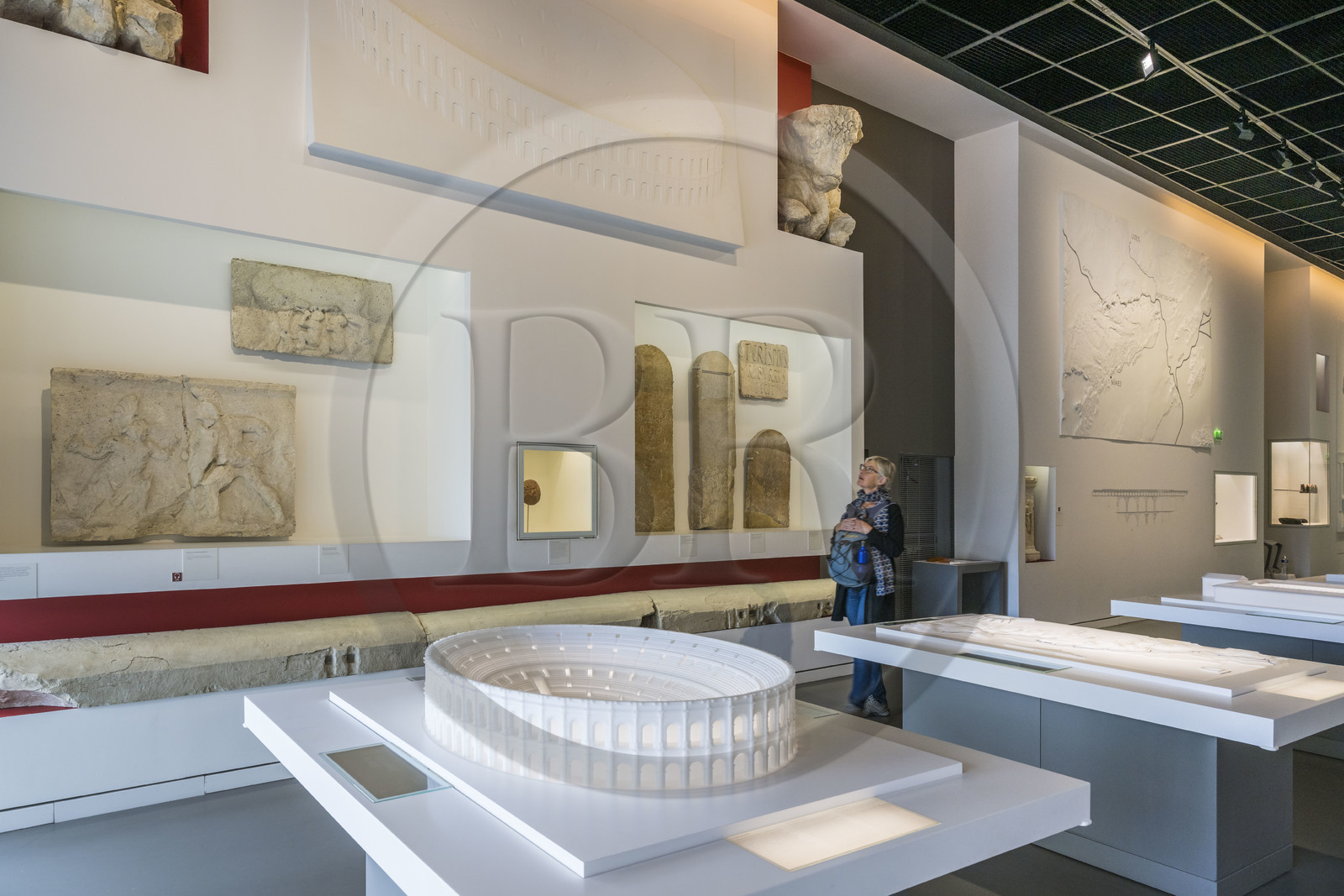 France, Gard, Nimes, Romanity museum (Musée de la Romanite) by architect Elizabeth de Portzamparc