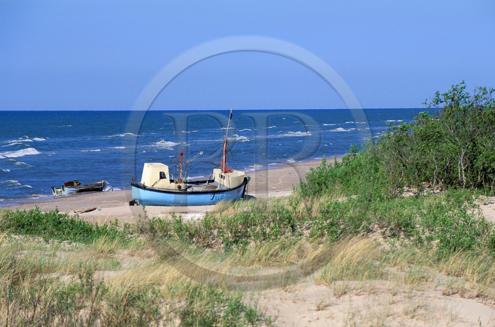 Lettonie (Pays Baltes), région de Kurzeme, plage du village de pêcheurs de Mazirbe au bord de la Mer Baltique