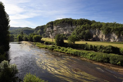 France, Dordogne, Perigord Noir, Vezere Valley, prehistoric site and decorated cave listed as World Heritage by UNESCO, Peyzac le Moustier, La Roque Saint Christophe Cliff, troglodytic site dating of the Prehistory