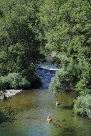 France, Hérault (34), vallée de l' Orb à Vieussan, descente en canoë-kayak de la rivière Orb