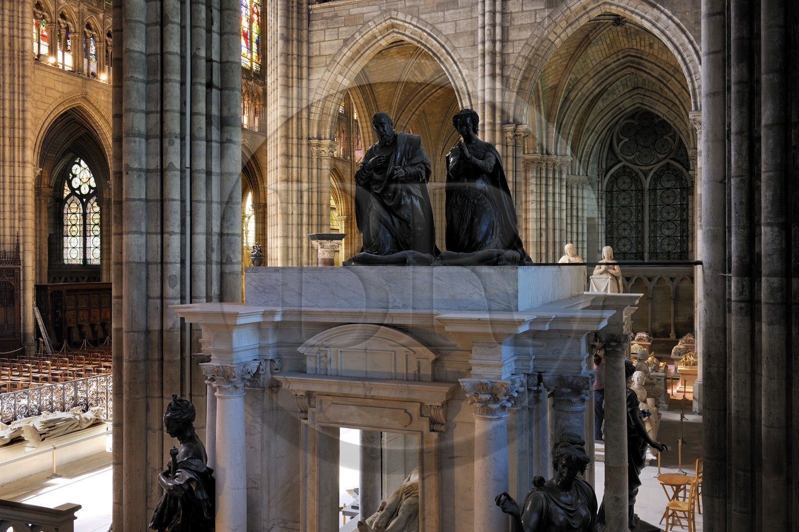 France, Seine-Saint-Denis (93), Saint-Denis, la basilique de Saint-Denis, le mausolée de Henri II et Catherine de Médicis