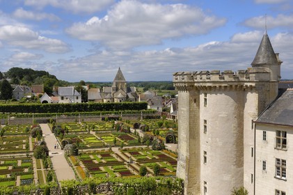 France, Indre-et-Loire (37), Vallée de la Loire classée patrimoine mondial de l'UNESCO, Villandry, le château de Villandry et ses jardins, propriété d'Henri et Angélique Carvallo