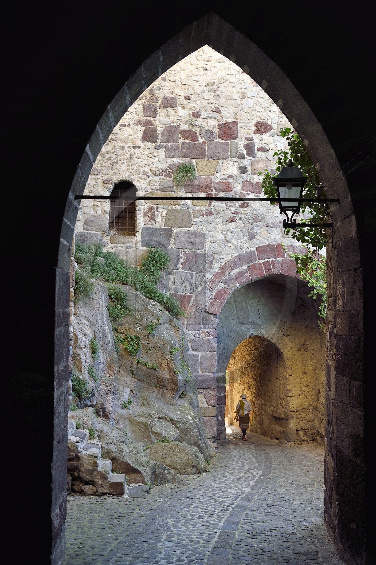 Italie, Sicile, iles Eoliennes, classées Patrimoine Mondial de l'UNESCO, Ile de Lipari, Lipari, porte d'accès à la citadelle