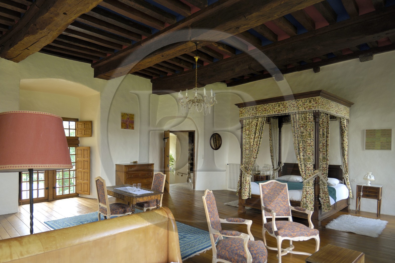 France, Manche, Saint-Lo, the chateau d'Agneaux (Lamb castle), a hotel room