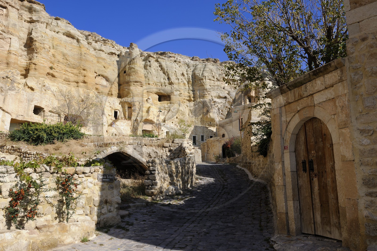 Turquie, Anatolie Centrale, province de Nevsehir, Cappadoce classée Patrimoine Mondial de l'UNESCO, Ürgüp, hôtel de luxe Yunak Evleri dans les anciennes maisons troglodytiques