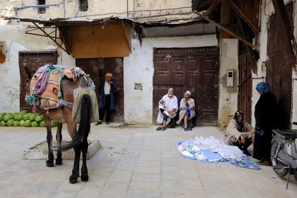 Maroc, Moyen Atlas, Fès, ville impériale, médina classée Patrimoine Mondial de l'UNESCO, Fès el Bali, place Sagha