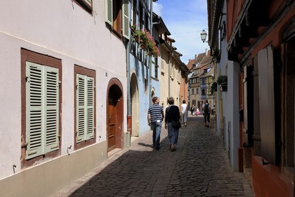 France, Haut Rhin, Colmar, little Venice, district of la Krutenau, colored fisherman's house in rue de la Poissonnerie
