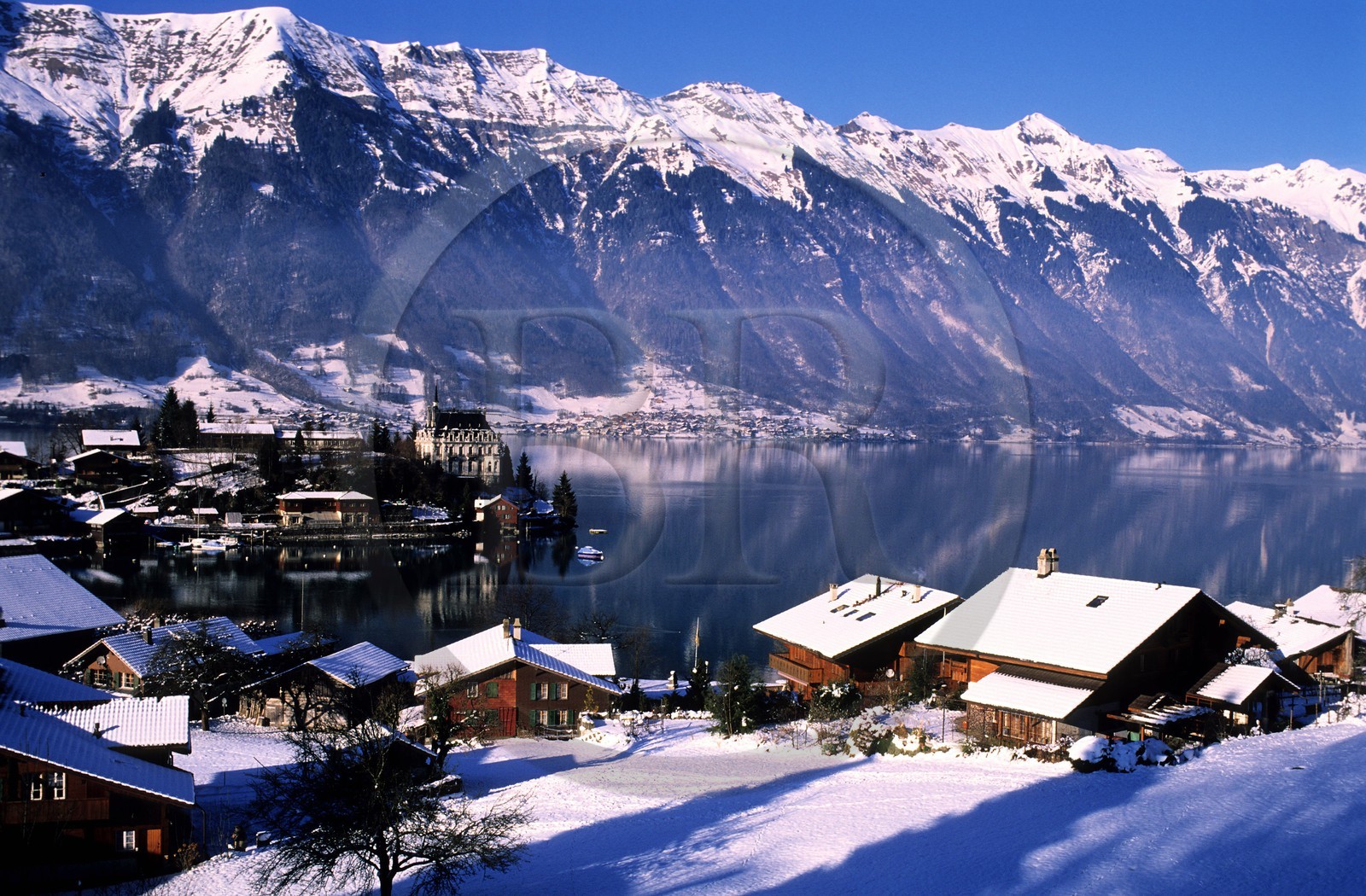 Suisse, région de Bern (Oberland Bernois), le lac de Brienz et la ville