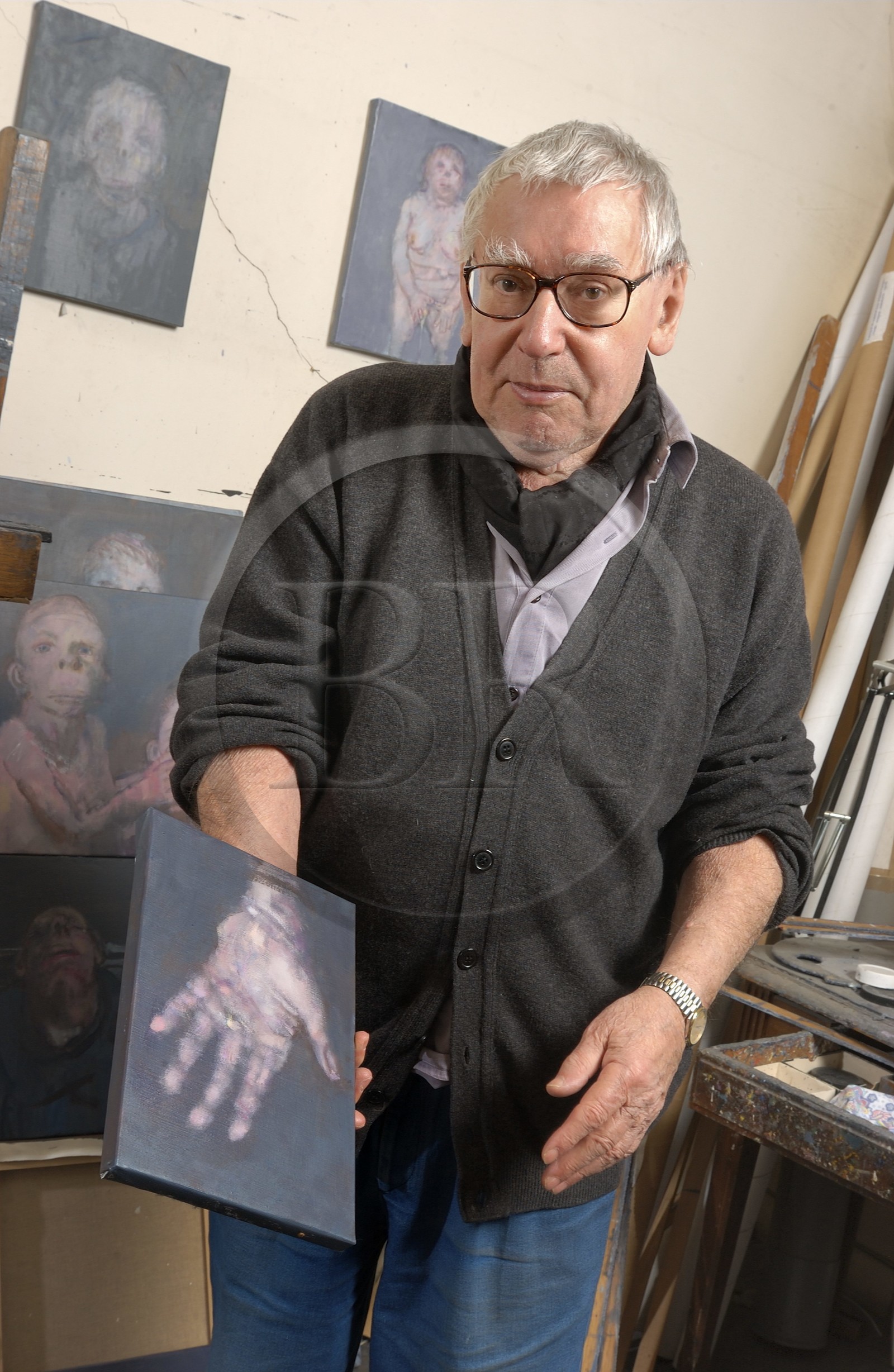 France, Seine-Saint-Denis (93), atelier de Bagnolet, Jean Rustin