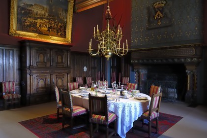 France, Maine et Loire, Chateau de Montreuil Bellay, dining room