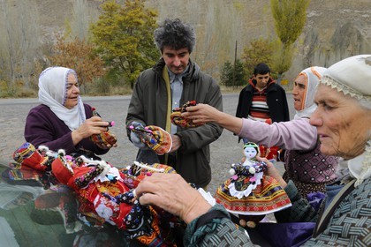 Turkey, Central Anatolia, Nevsehir Province, Cappadocia listed as World Heritage by UNESCO, Soganli Valley, traditional dolls salled to tourists