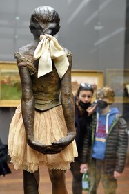 France, Paris, Orsay museum, Little fourteen-year-old dancer also known as Large Dressed Dancer (1878-1881) by Edgar Degas