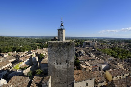France, Gard, Uzes, Tour de l'Eveque seen from the Bermonde Tower from the Duke's castle