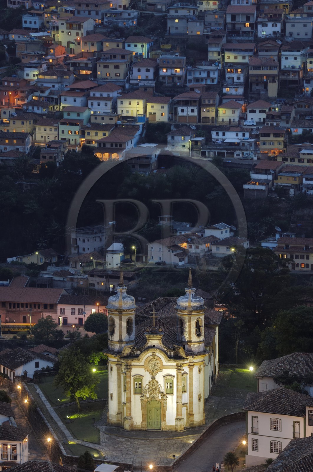 Brésil, Etat du Minas Gerais, ville de Ouro Preto, centre historique classé Patrimoine Mondial de l 'UNESCO, igreja de Sao Francisco de Assis, église Saint-François d'Assise (Route de l'or, Estrada Real)