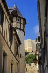 France, Indre et Loire, Loire Valley listed as World Heritage by UNESCO, Chinon, the old town dominated by the castle walls