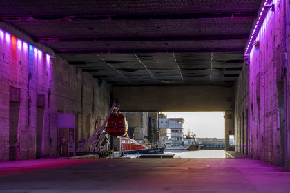 France, Loire Atlantique, Saint Nazaire, rehabilitation of the German submarine base built during the last world war and transformed into a cultural space