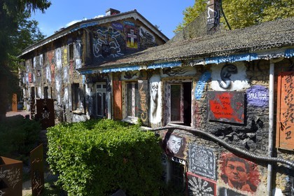 France, Rhone, Saint-Romain-au-Mont-d'Or, the Abode of Chaos (la Demeure du Chaos), the artwork is based around the endless transformation of the artist Thierry Ehrmann's 17th century home into a replica war zone at the image of this world