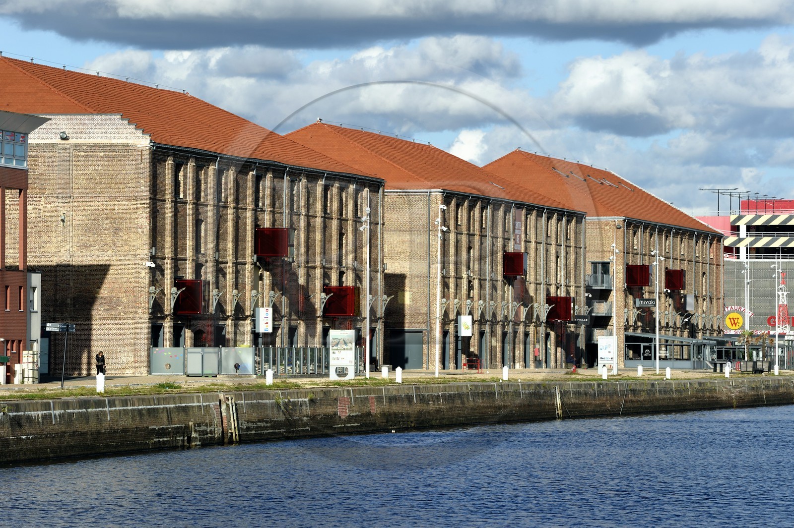 France, Seine Maritime, Le Havre, Vatine basin, shopping center Les Docks Vauban between the Vauban basin and the Vatine basin, former docks rehabilitated and transformed by the architects Reichen and Robert