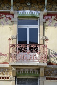 France, Meurthe-et-Moselle, Nancy, Rue Felix Faure, Art Nouveau subdivision house by architect Cesar Pain