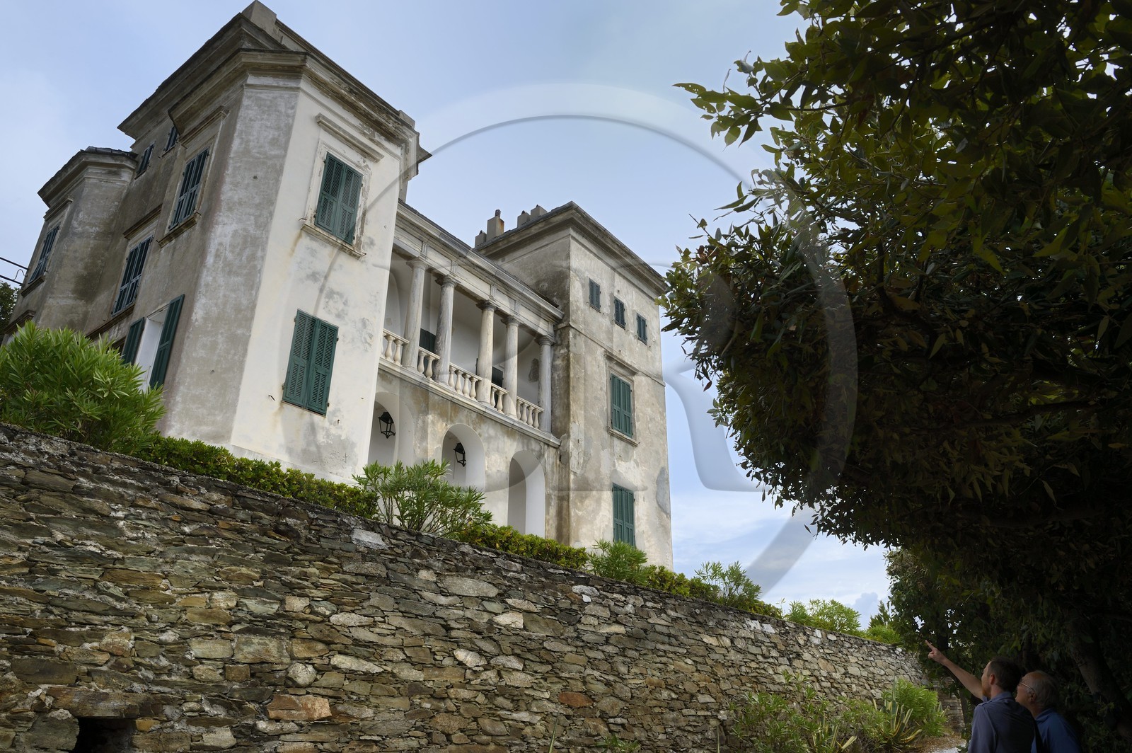 France, Haute-Corse (2B), Cap Corse, Morsiglia, chateau Fantauzzi (Palazzi ou Maison d'Americain) dont le premier propriétaire fit fortune dans les plantations de café de Porto-Rico